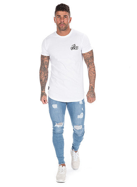 Bee Inspired B33 White Curve Hem Tee