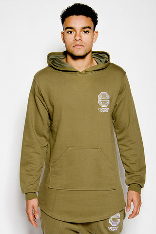 MCG Khaki Curved Hem Hoodie