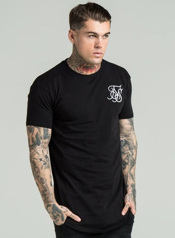 Black Curved Hem Tee