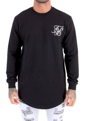 Black Curved Hem Sweater