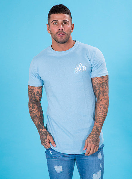 Bee Inspired B33 Blue Curve Hem Tee