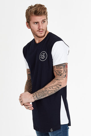 Navy Side Split Tee