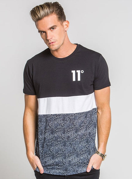 Black Triple Panel T Shirt