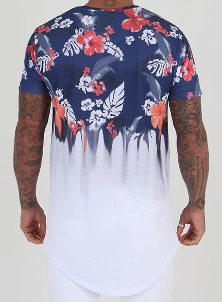 White Floral Hibiscus Tee