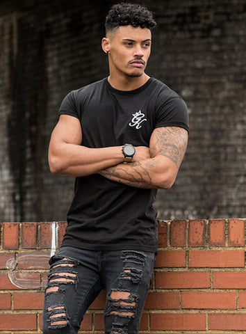 Black Roll Sleeve Tee