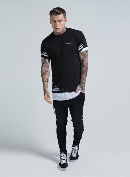 Black Layer Ripped Tee – online attire