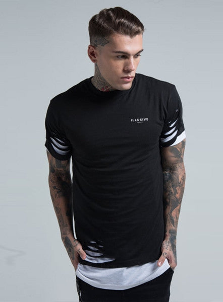 Black Layer Ripped Tee