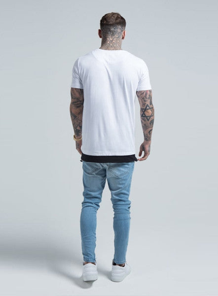 White Parachute Hem Tee