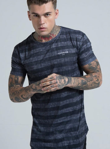 Grey Curved Hem Burn Out