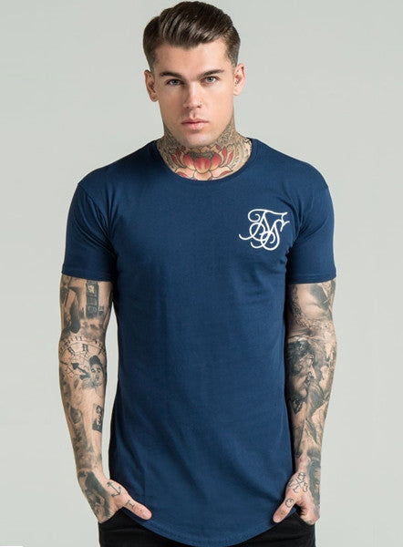 Navy Curved Hem Tee