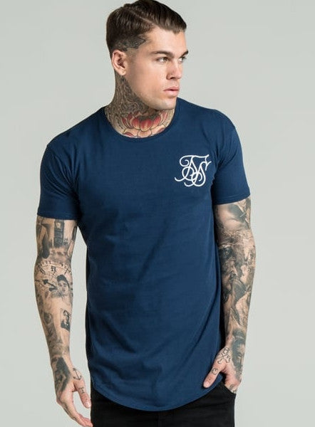 Navy Curved Hem Tee