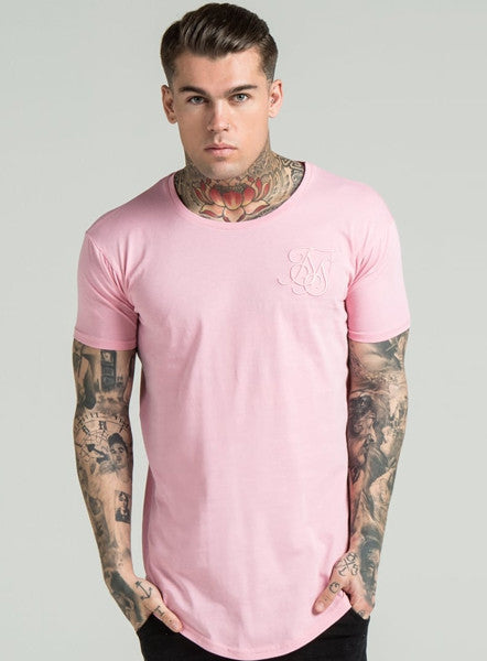 Pink Wash Curved Hem Tee