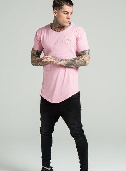 Pink Wash Curved Hem Tee