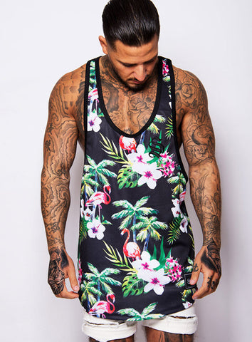 TROPICAL FLORAL RACERBACK