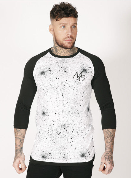 White Splattered Raglan