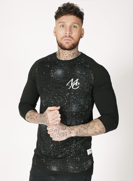 Black Splattered Raglan