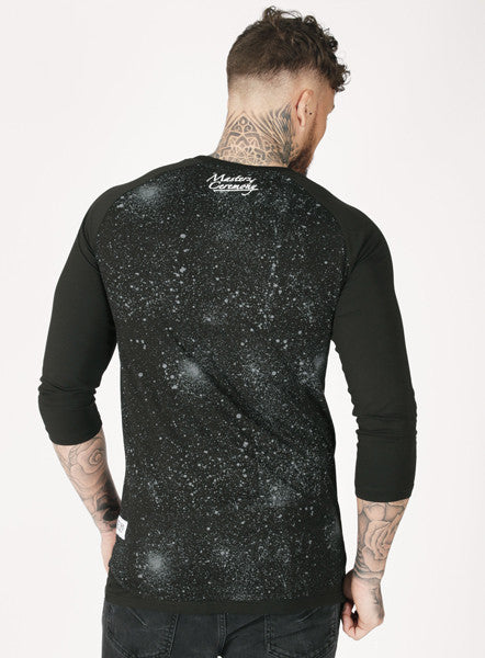 Black Splattered Raglan