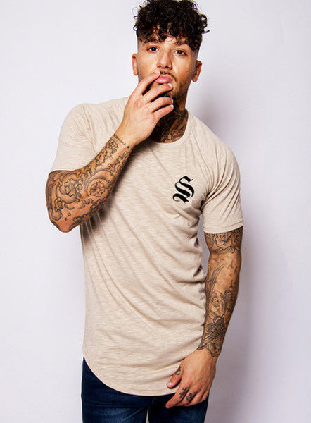 Sand Curved Hem Tee