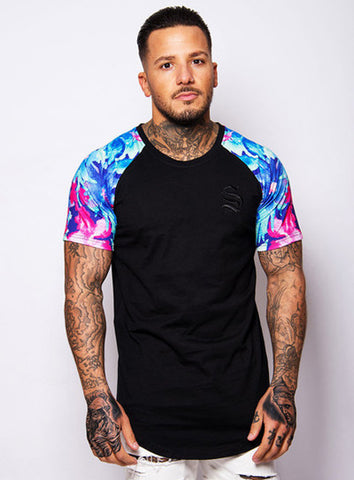 Black Neon Raglan Tee