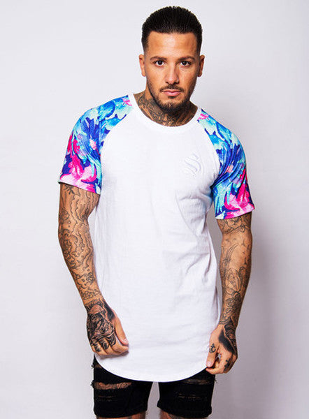 White Neon Raglan Tee