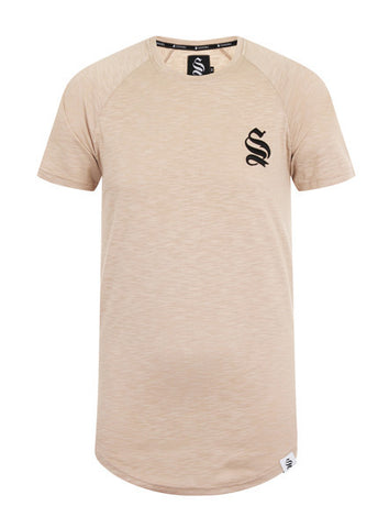 Sand Curved Hem Tee