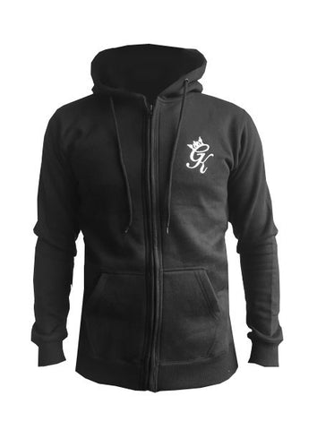 Black Zipped Hooded Top