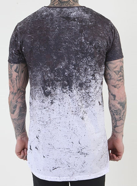 Distressed Basic Vent Tee - Ecru