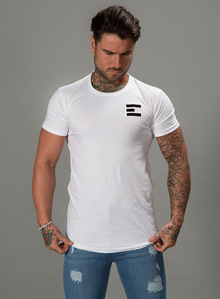 Sub White Curve Hem Logo Tee