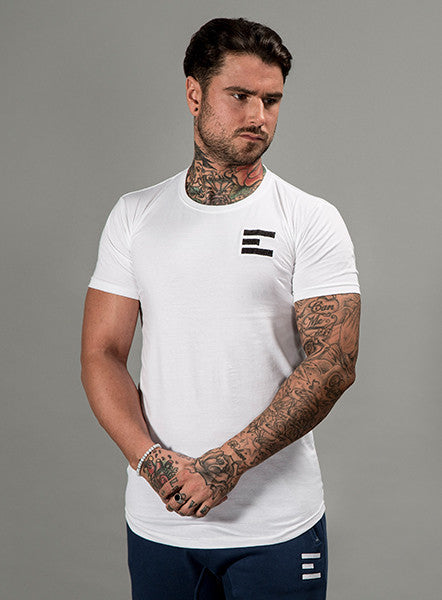 Sub White Curve Hem Logo Tee